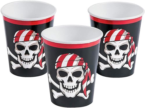 Miniatura 1 de Fun Express - Vasos pirata de 9 onzas para cumpleaños - Suministros para fiestas - Vajilla impresa - Tazas impresas - Cumpleaños - 8 piezas