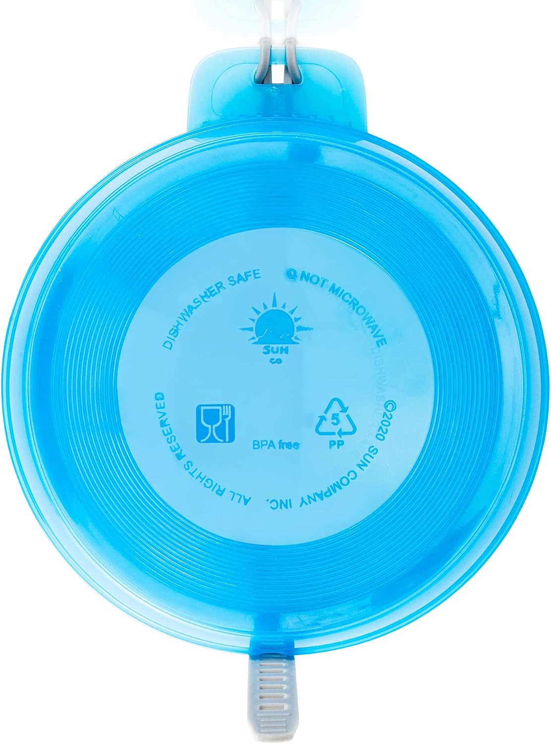 Sun Company Zero Plates - 4-Pack of Stackable Nesting Plates for Camping with Silicone Strap | Dishwasher-Safe Space-Saving Travel Mess Kit | Dinnerware for Backpacking or RV (Blue Ice)