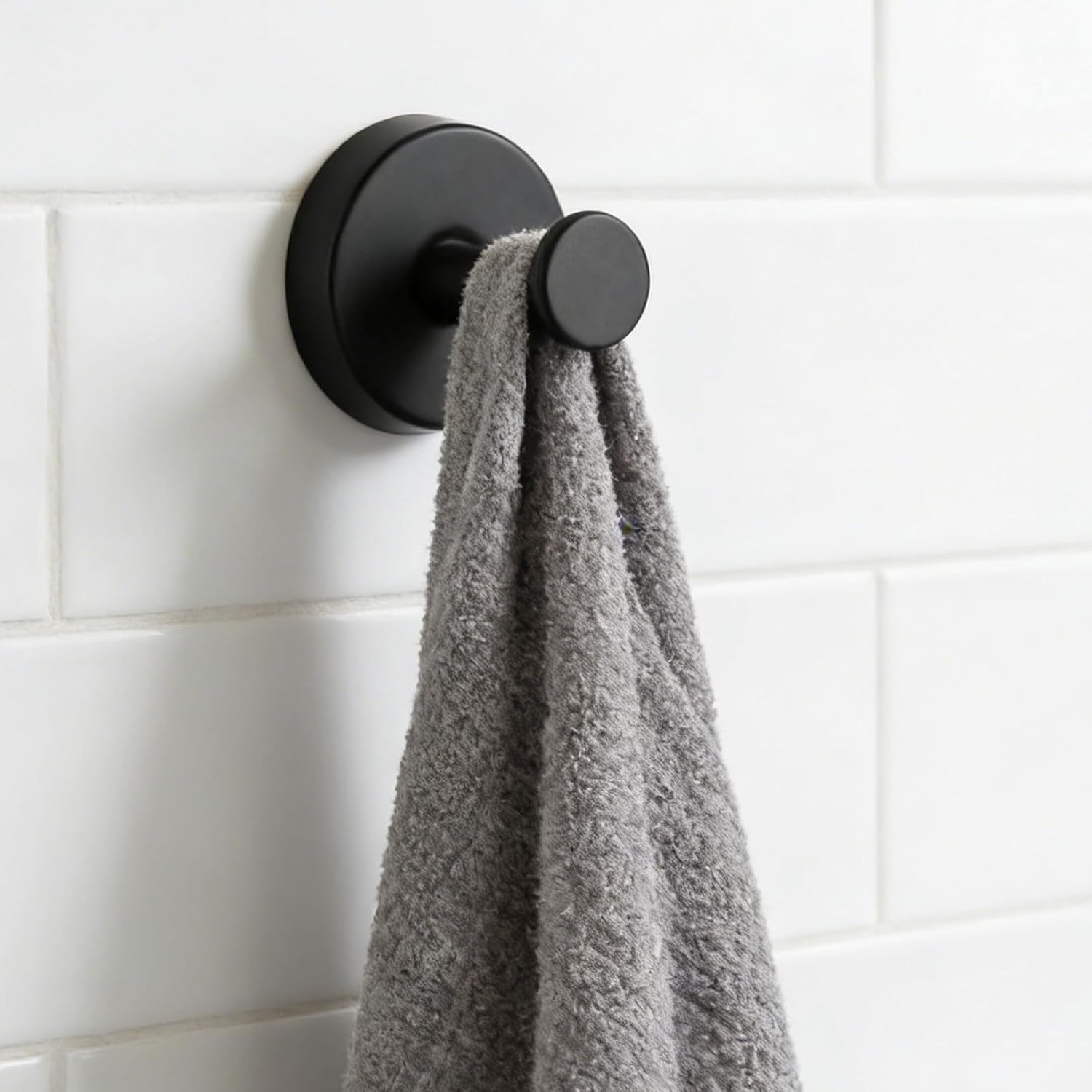 Stainless Steel Suction Cup Hook No Drill, Heavy Duty Vacuum Suction Towel & Robe Hook for Bathroom Shower, Removable Wall Hook for Tile Glass Mirror, Waterproof Rustproof, Reusable (1 Pack)