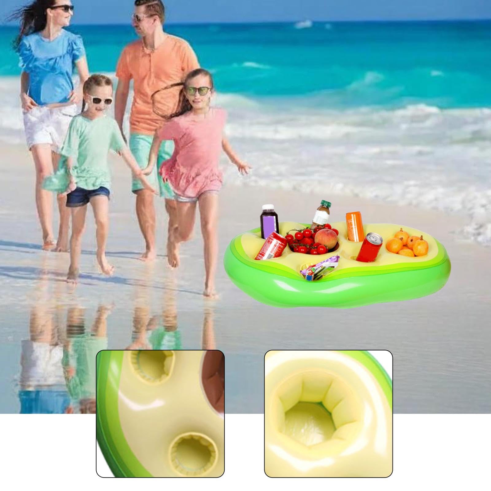 Almencla Porte-gobelet Flottant Gonflable Plateau Bar Piscine Cabane PVC Facile à Transporter pour Boissons Froides Douceurs Accessoires Soirée Piscine