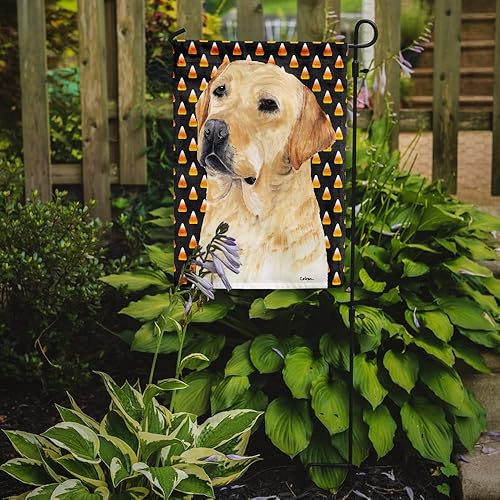 Miniatura 2 de Caroline's Treasures SC9198GF Bandera de Labrador con diseño de maíz de caramelo amarillo para Halloween, retrato de jardín, bandera decorativa para
