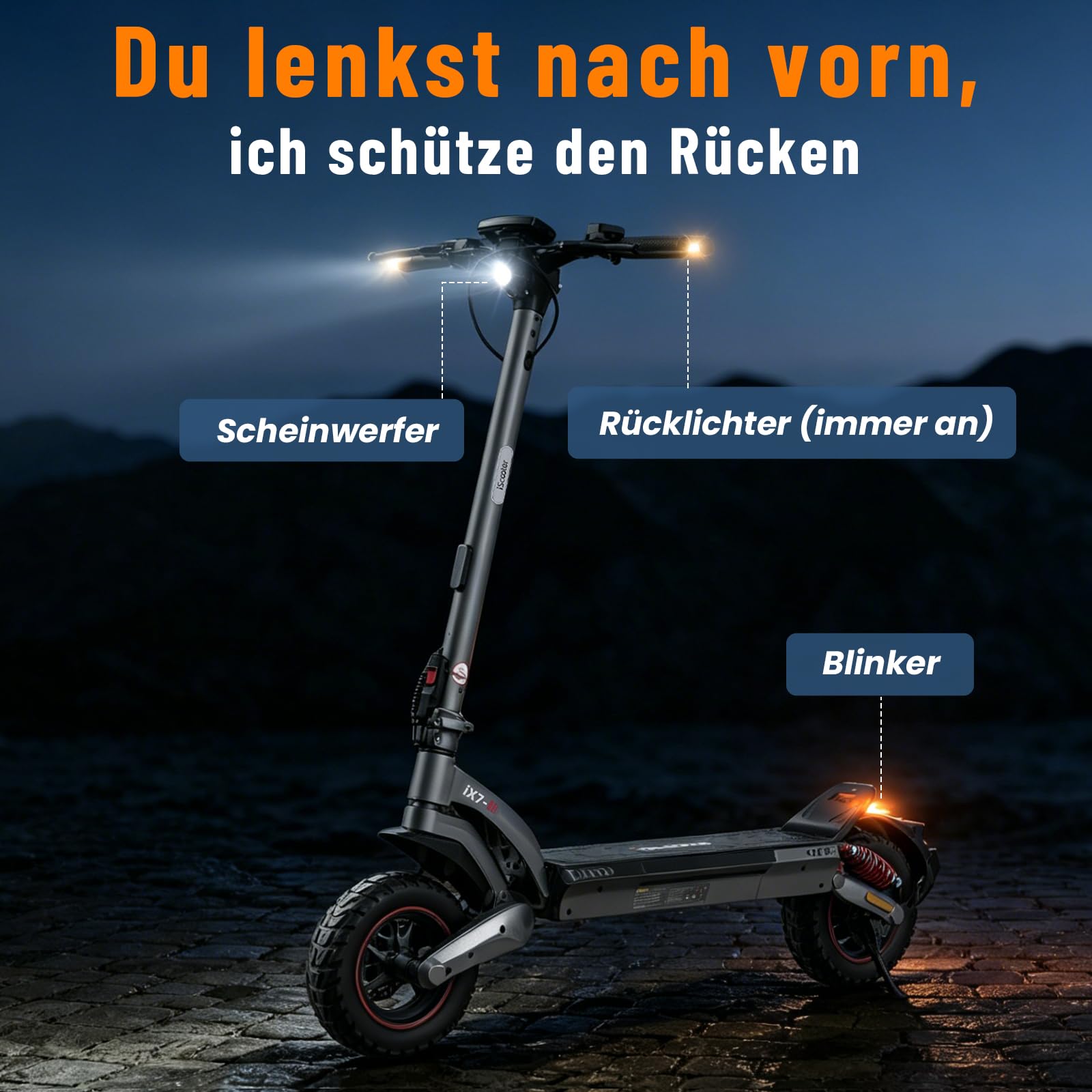 E Scooter mit Straßenzulassung für Erwachsene mit Doppelantrieb/Einzel & Blinker, Max 80km Reichweite 25-35% Steigung, 150kg Tragkraft, ABE Faltbarer Offroad E Roller mit Doppelfederung, Doppelbremse