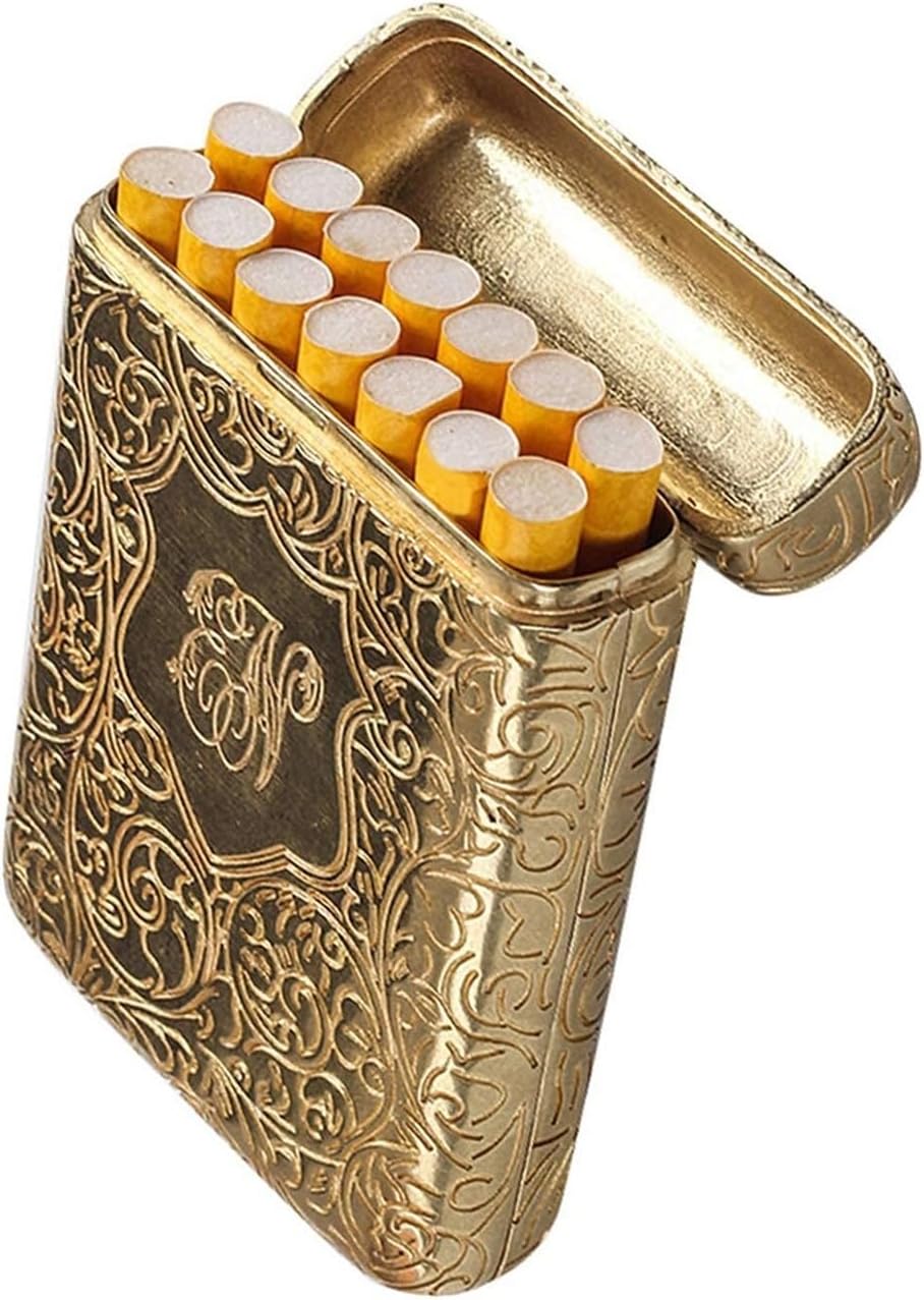 Cigarette case Metal Cigarette Case Vintage Multi-Function Holder - Carrying for Women and Men, Holds 12, Up to 84Mm