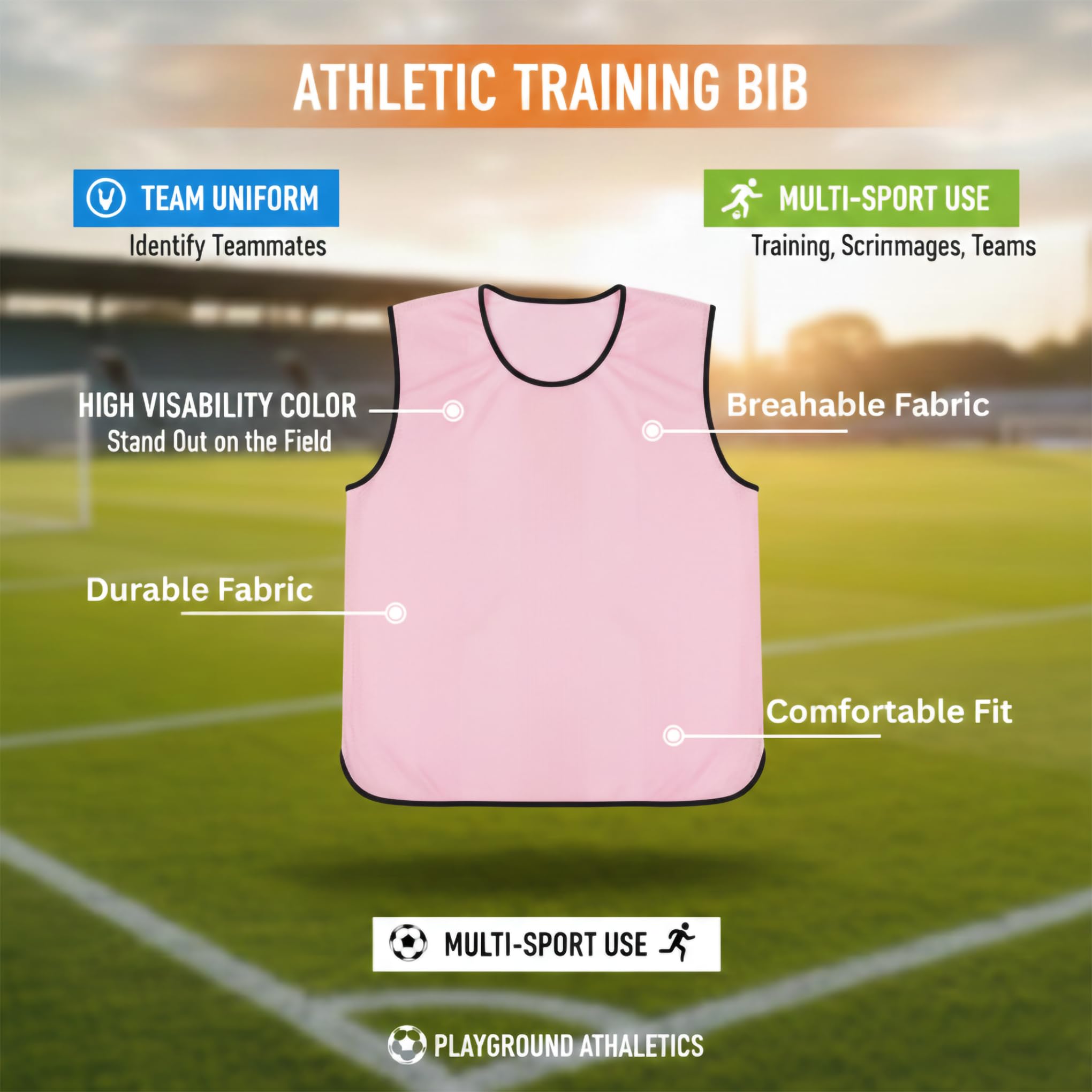12 baberos de entrenamiento deportivo para fútbol, netball, rugby, hockey, cricket, voleibol, pinnies, chalecos de fútbol y club deportivo + bolsa de transporte (adultos mayores, jóvenes y niños)