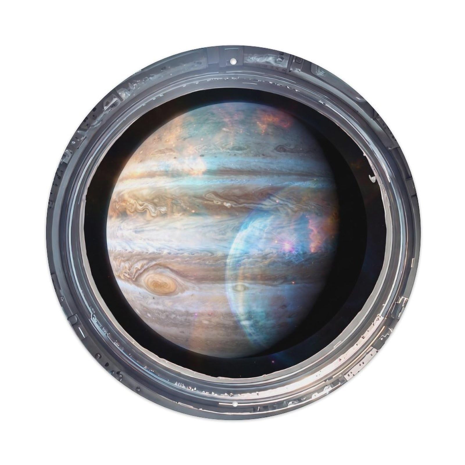 Cloud Bands Gas Giant from Space Station Metal Tin Sign