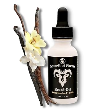 Beard Oil for Men Sandalwood & Vanilla, Natural Ingredients Softens, Conditions & Reduces Beard Itch with Jojoba & Argan Beard Conditioner, Supports Fuller-Looking Beards