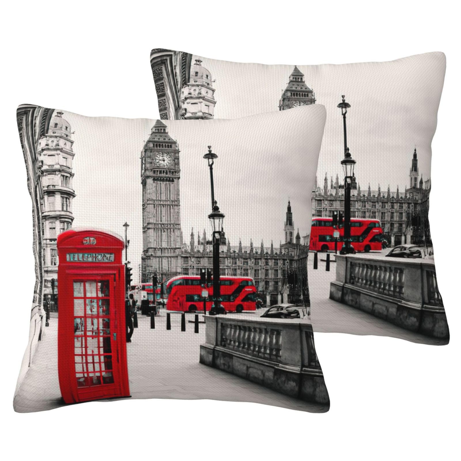 Housse de coussin cabine londonienne en lin synthétique lavable et durable