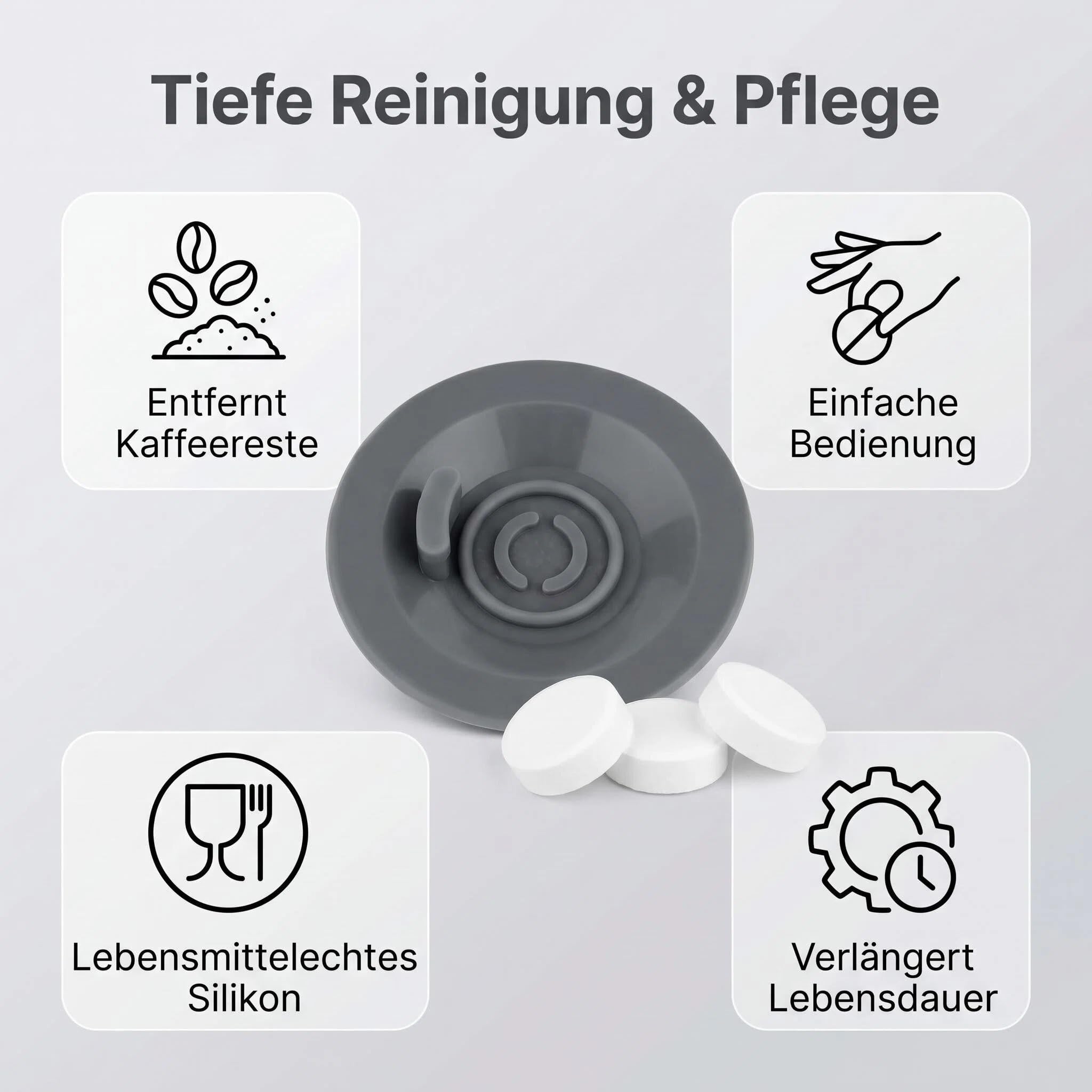 16 Reinigungspads für Kaffeemaschinen und 2 Reinigungsscheiben (54 mm Durchmesser), geeignet für Siebträger von Marken wie Ninja, Sage, Breville und Gastroback.