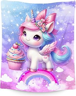 Gifts for Girls, Unicorn Blanket for Kids, Unicorn Fleece Blanket for Girls Soft Lightweight for Sofa Couch, 40"x50"