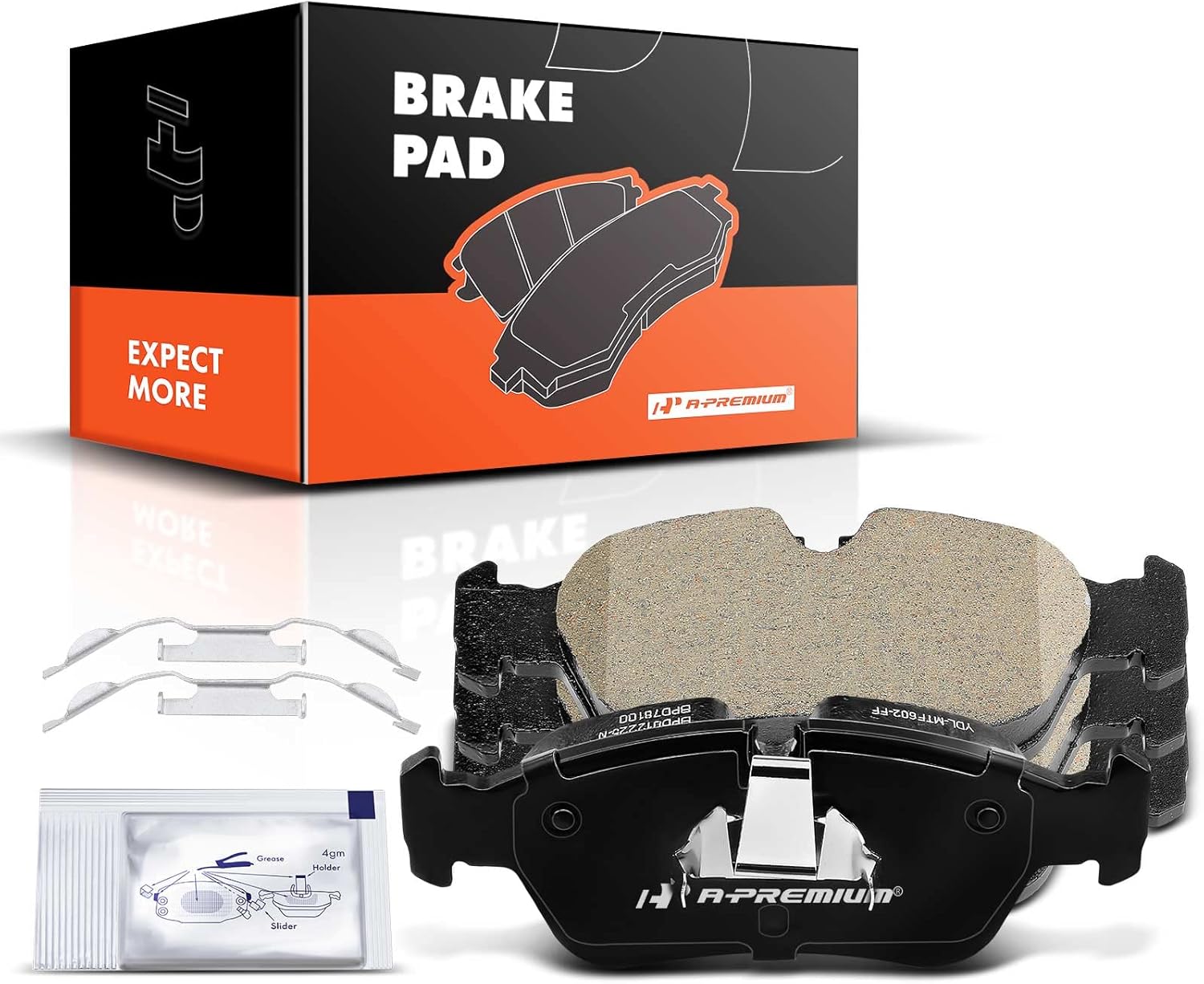 A-Premium Front Ceramic Brake Pads Set Compatible with BMW Models - E36 318i/318is/318ti/Z3/323is, E46 320i/323Ci/325Ci/325i/325xi/328Ci/Z3, E85 Z4, E36/E46 328i, with Hardware, 4-Pack