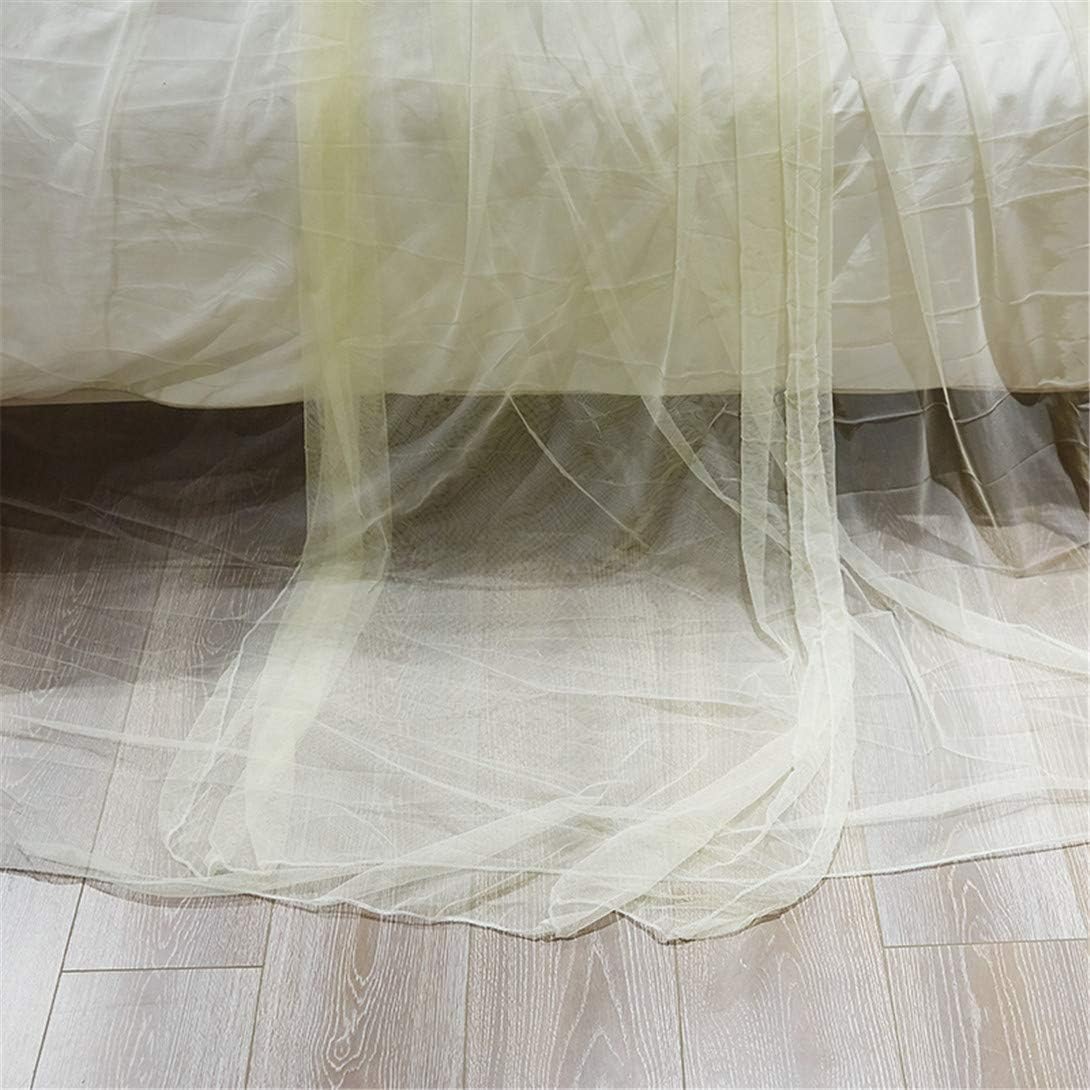 Lotus Karen Contrast Color Bed Curtain – Double Layer Polyester Sheer Mesh Dome Bed Canopy – Round Hoop Princess Mosquito Net for Twin Full Queen King Size Bed