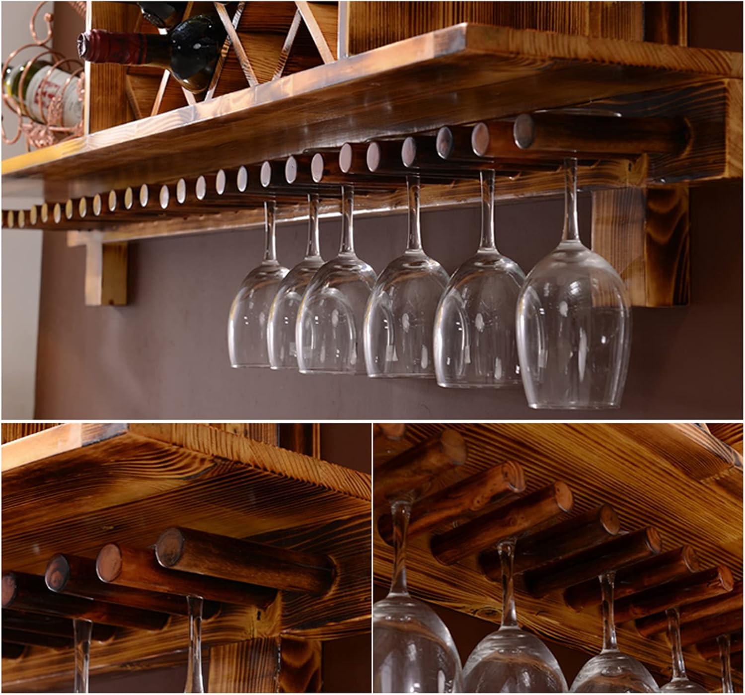 Wine Cabinet Wall Mounted Wine Cabinet, Holds Wine Bottles and Stemware Glass Holder, Decorative for Home Bar, Dining Room, Kitchen Freestanding Wine Racks & Cabinets (Size : 160cm)