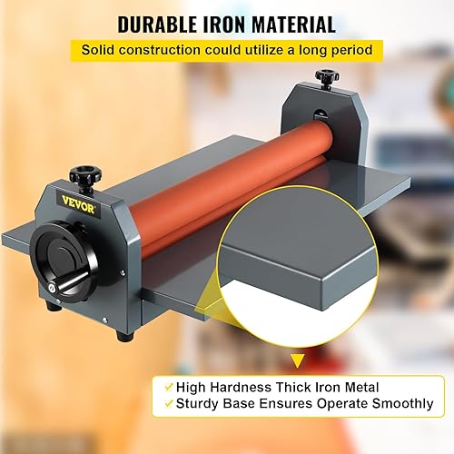 Miniatura 4 de Máquina laminadora en frío VEVOR de 39 pulgadas 10 mm Manual de película fotográfica de vinilo en frío Laminador de presión de manivela fría