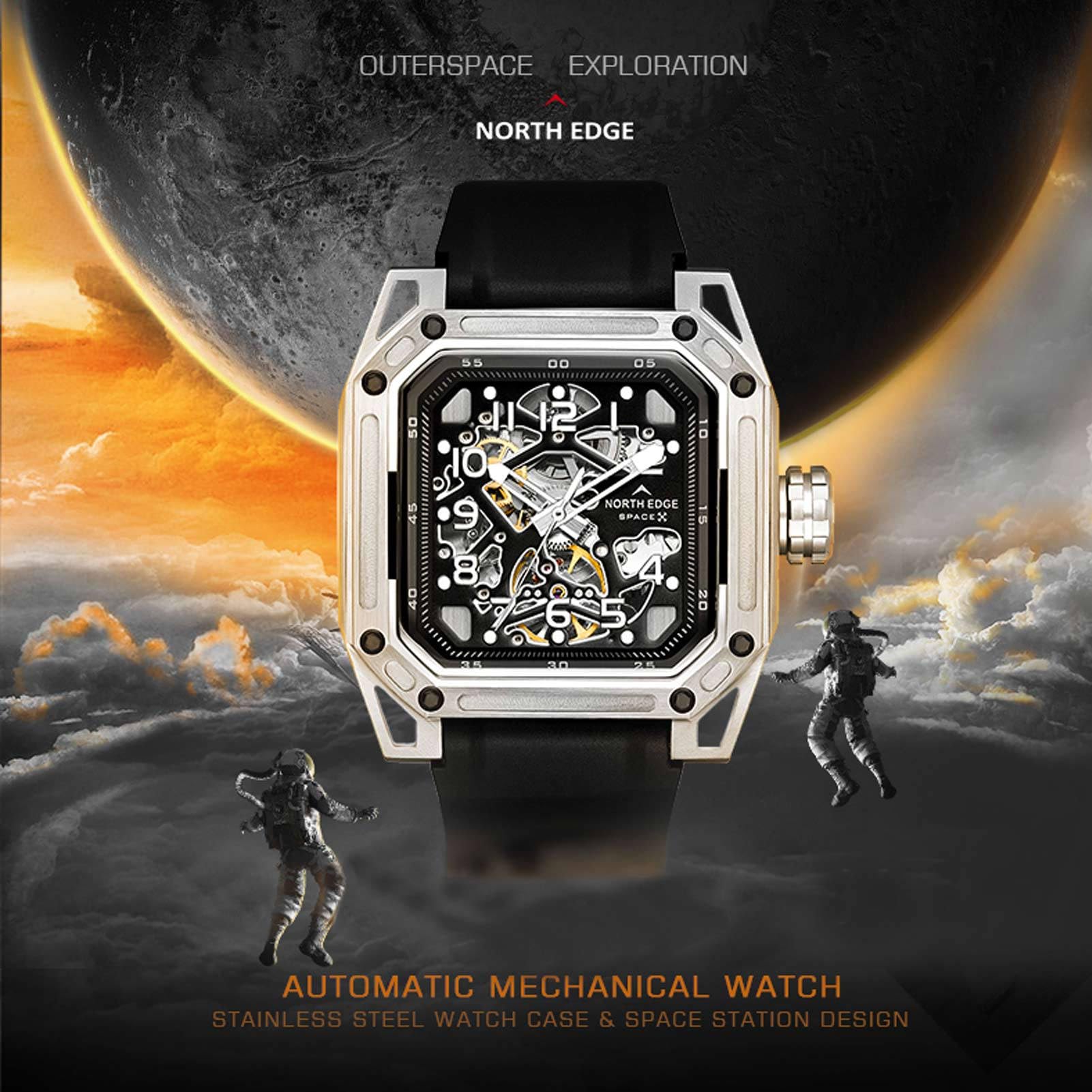 Generisch Reloj Esqueleto de Lujo para Hombre – Reloj mecánico automático