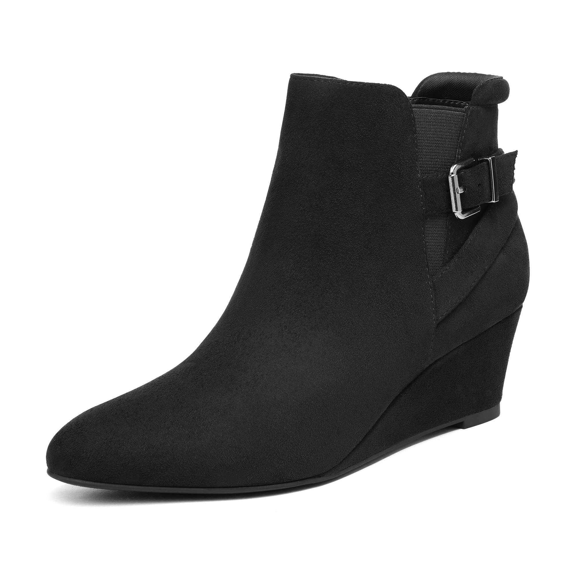Women's DAB215 Black Low Wedges Ankle Bootie