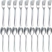 Vista 9 de 24 Piezas Tenedores de Cena, Tenedores de Cubiertos (8 pulgadas), Tenedores de Cubertería de Acero Inoxidable Grado Alimenticio, Pulido Espejo