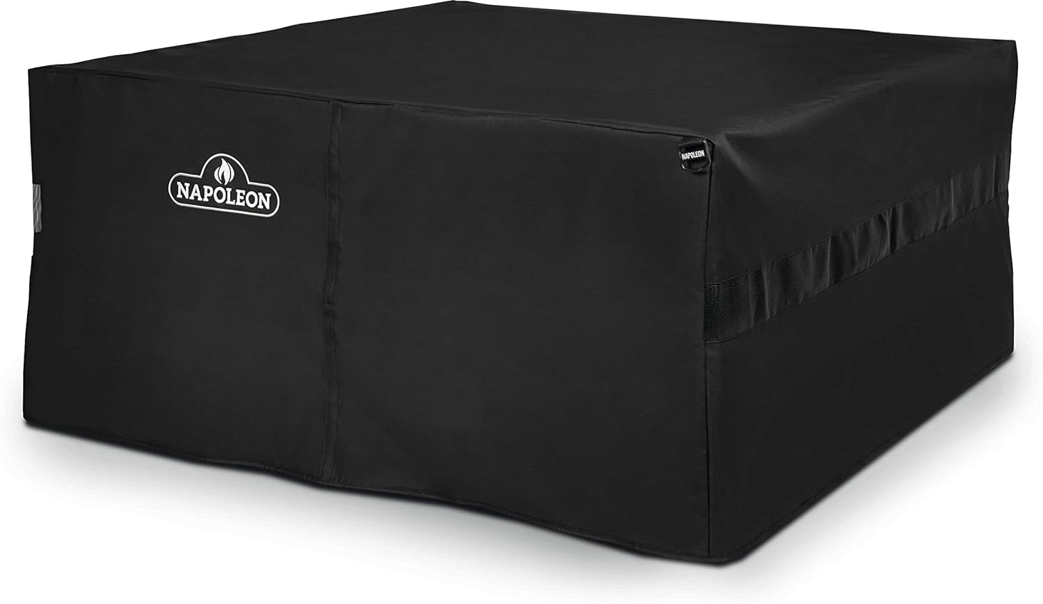 Napoleon Premium Square Patioflame Table Cover - Black, Water Resistant, UV Protected, Air Vents, Zipper Closure, Hanging Loops, Adjustable Buckled Straps