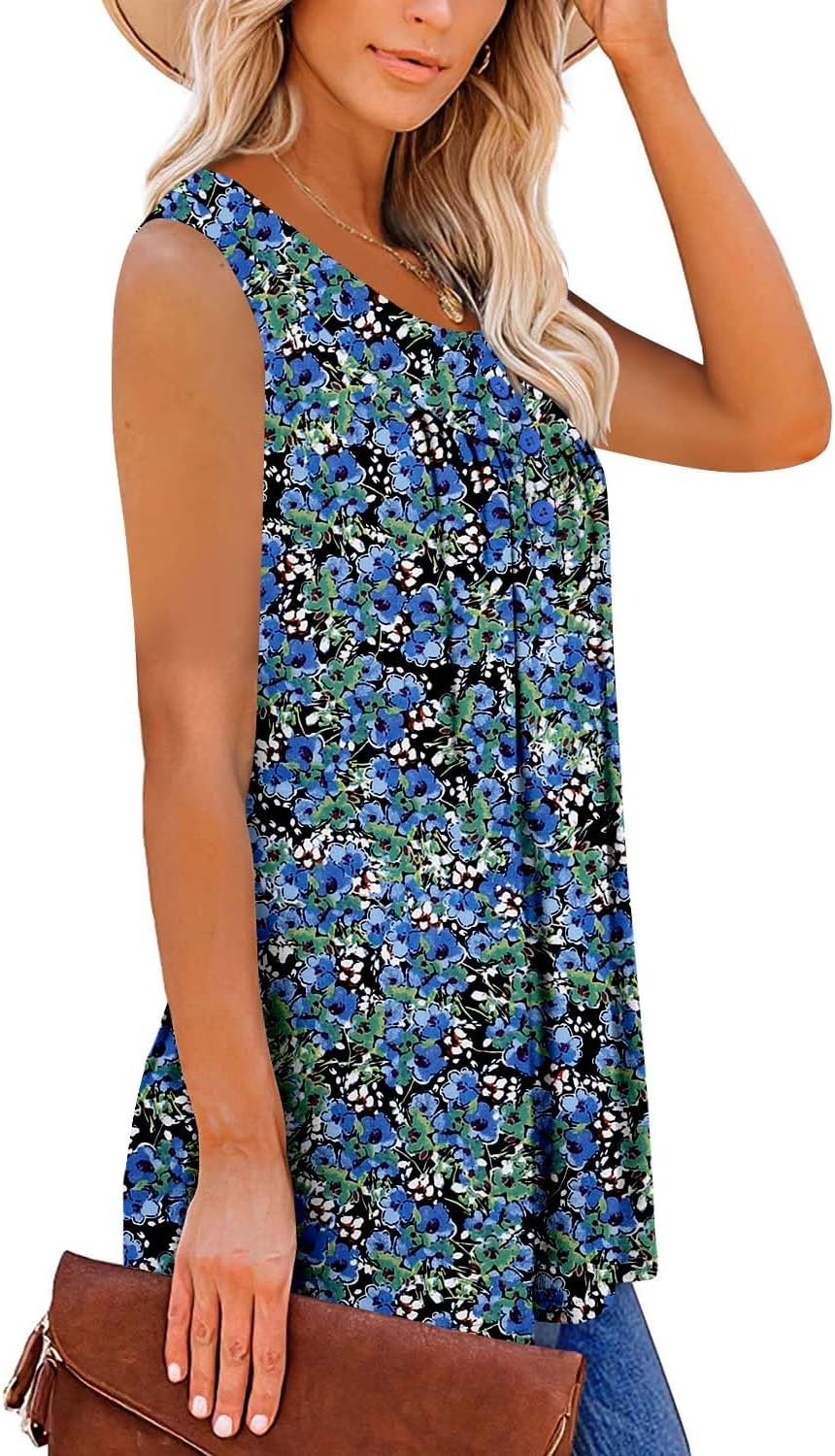 ROSELINLIN Womens Tank Tops and Short Sleeve Floral Summer Tops - Image 3