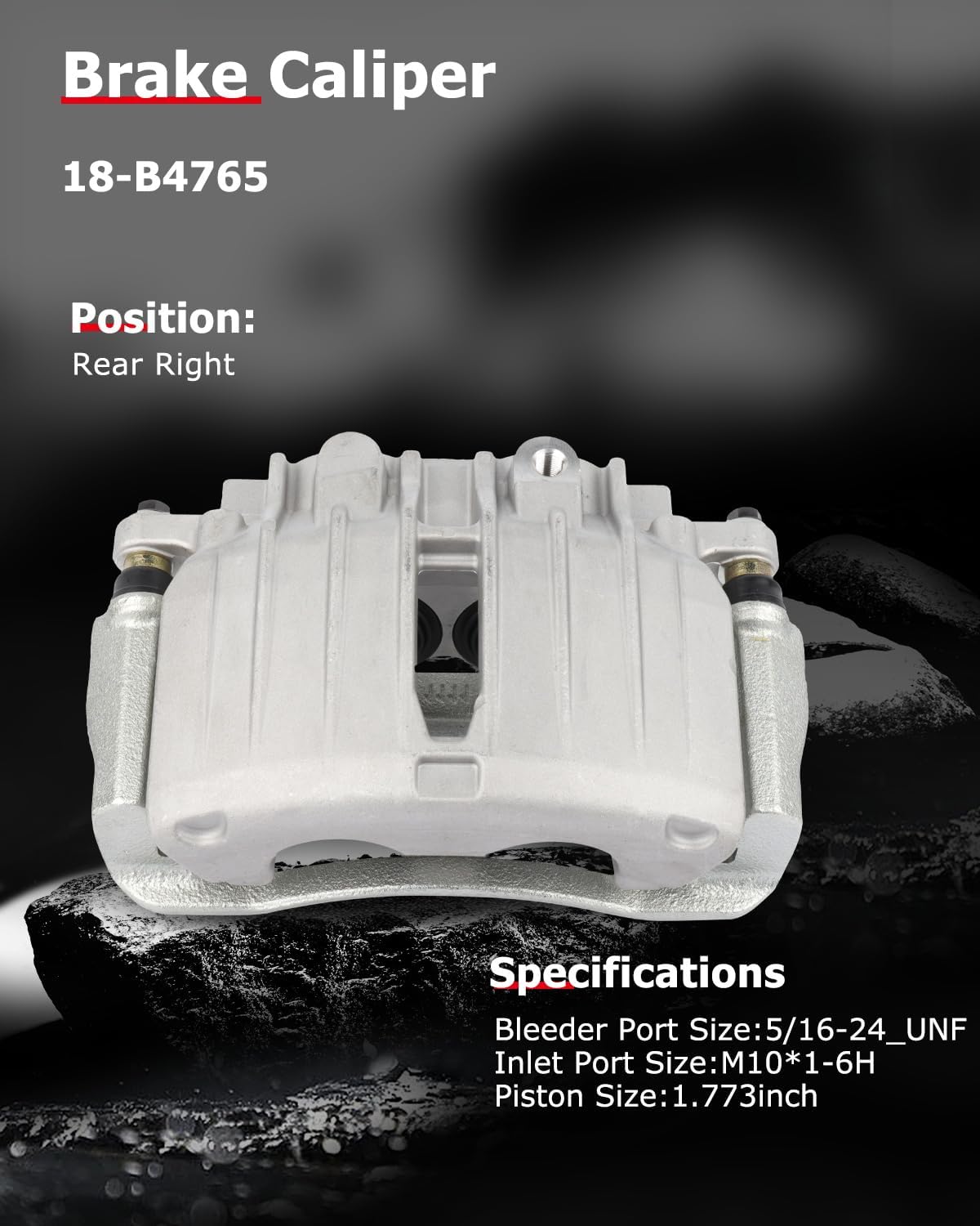 cciyu Rear Right Brake Caliper Assembly w/Bracket 18-B4765 For Cadillac 2002-2006,For Chevy 2000-2007,For GMC 2000-2007