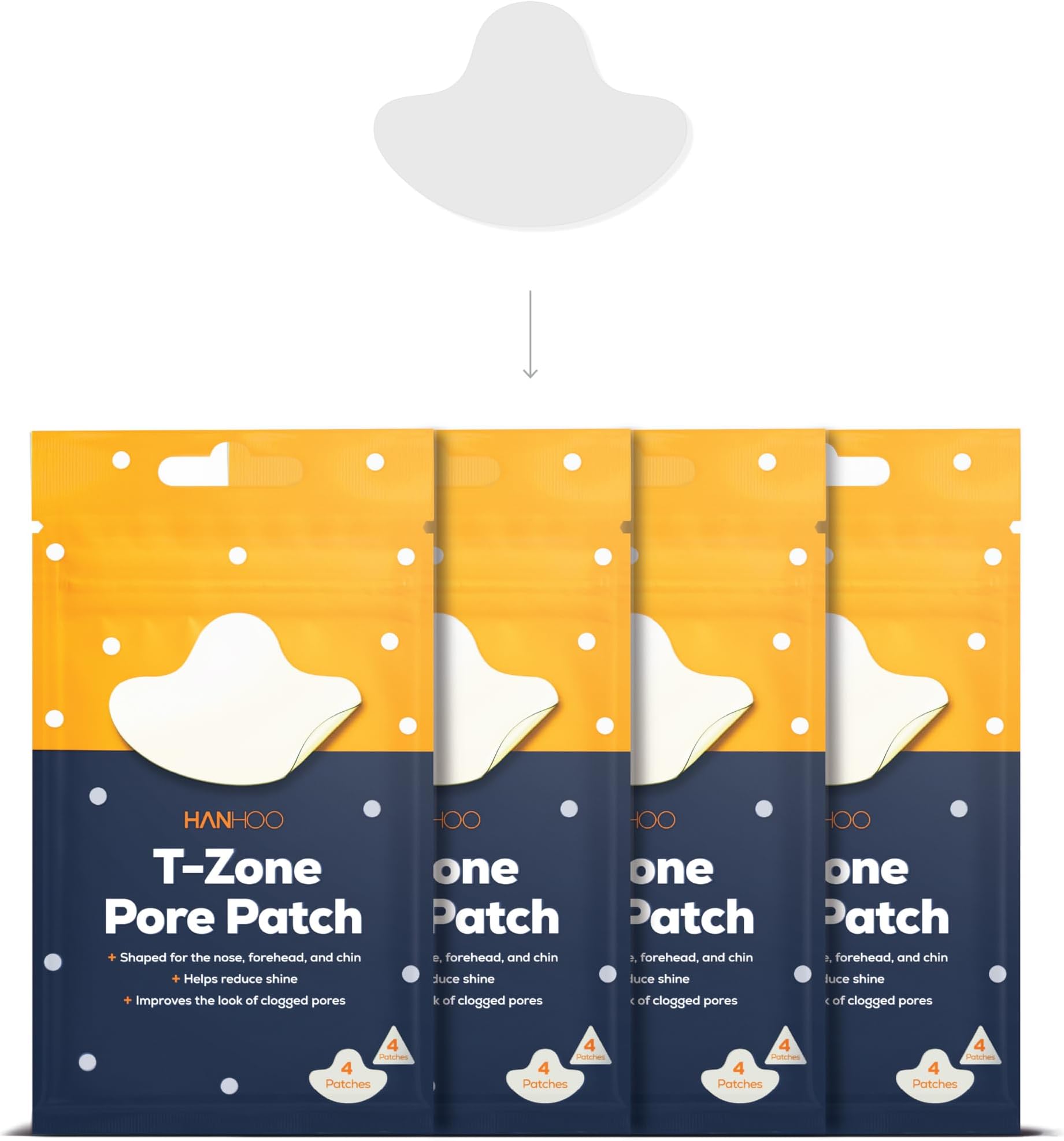 HANHOO T-Zone Pore Patch Bundle, 16 Pore Patches, 16 Triangle Blemish Patches, Improves Look of Clogged Pores, Mattifies, Shrinks Pimples on T-Zone, Blackhead and Acne Treatment, Korean Skincare