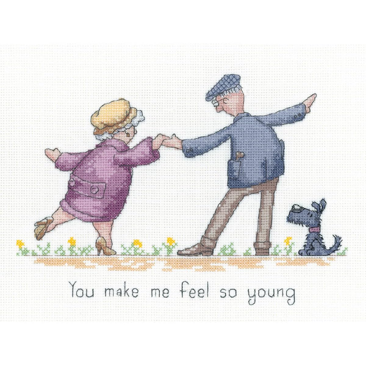 Heritage Crafts Cross Stitch Kit - You Make Me Feel So Young