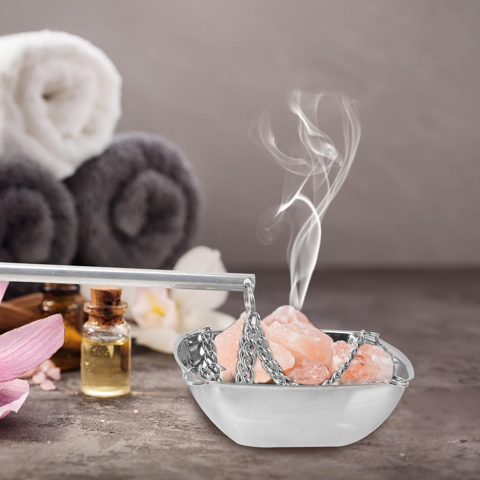 Cuenco Aromático Redondo de Acero Inoxidable para Sauna, Diseño Innovador