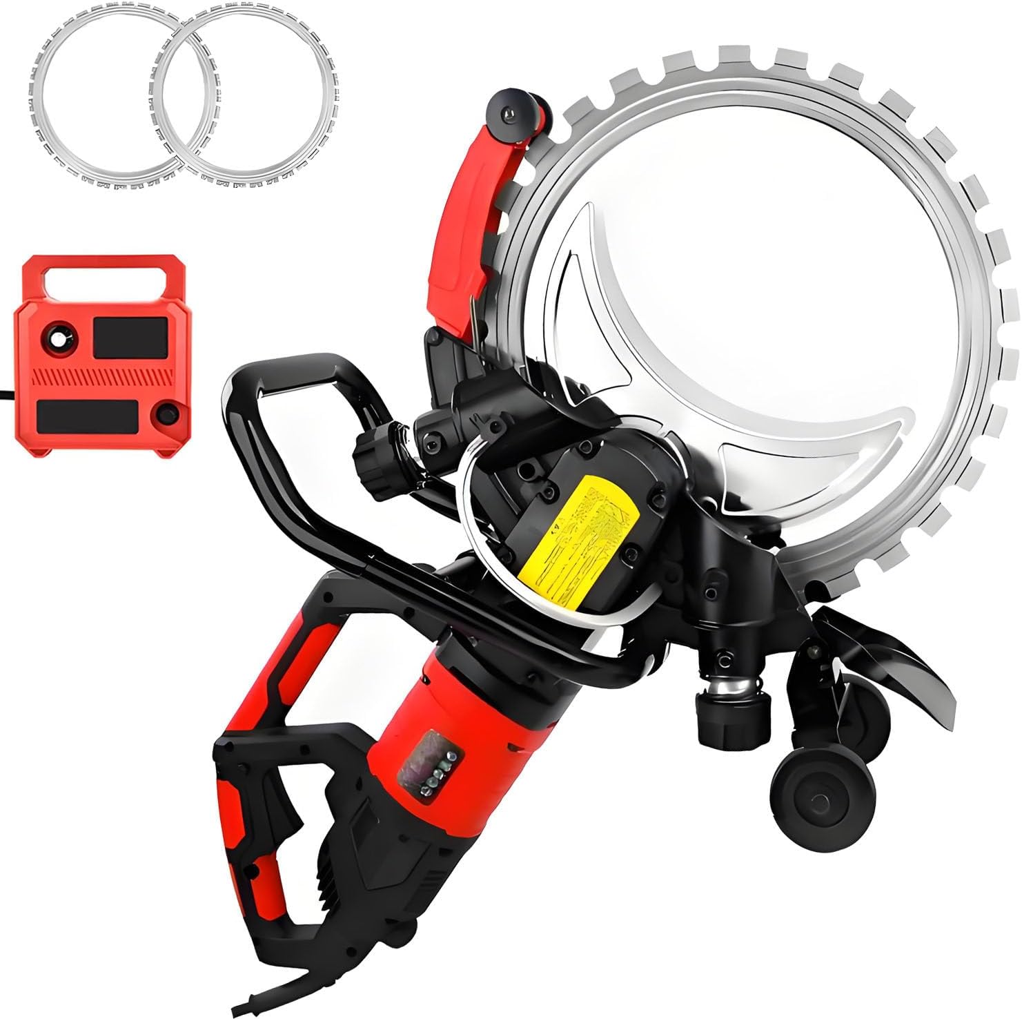 Toroidal Electric Concrete Saw,16 in Concrete Ring Saw,Max Cutting Depth 11.4" with 2 Blades,Wet Cutting System,for Bricks, Rebar and Marble 9500W-2blade