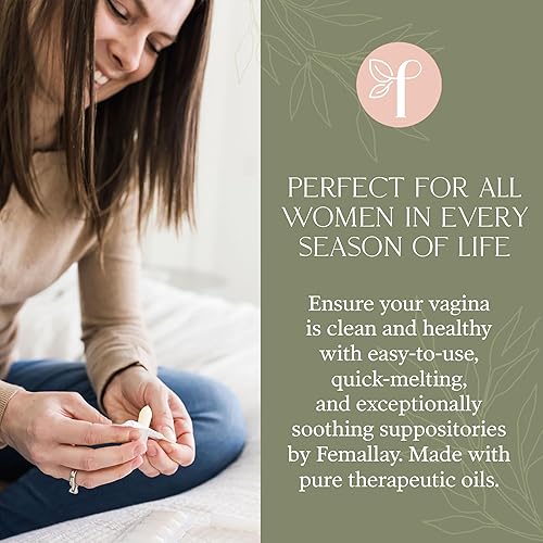 Miniatura 5 de Femallay Supositorios de limpieza vaginal de aceite de lavanda y árbol de té para higiene, 100% naturales para el cuidado femenino, ideal para