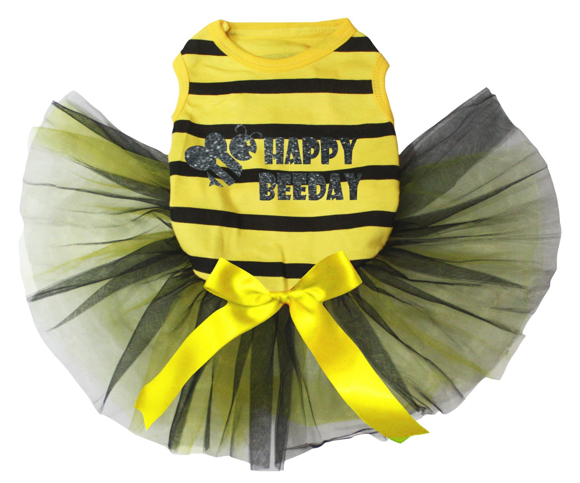 Robe pour chien rayée jaune noir vêtement taille XS petit chiot
