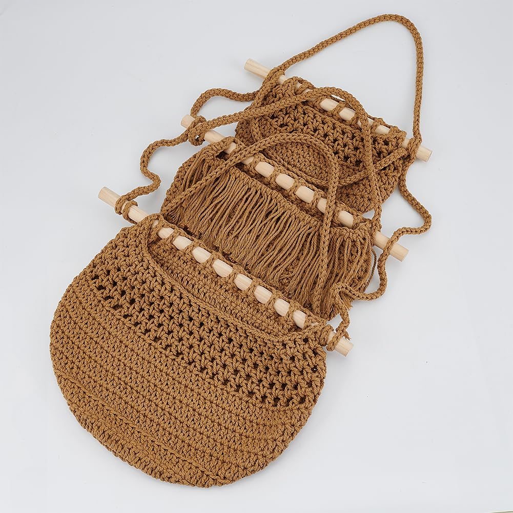 3 Tier Hanging Fruit Baskets Boho Cotton Rope Handwoven Vegetable Hammock Produce Storage Wall Mounted Large Organizing Basket for Kitchen Bedroom Farmhouse Decor Onion Potato