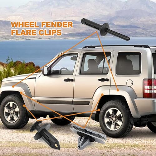 Miniatura 7 de 45 piezas de clips de protección de parachoques para rueda, clips de guardabarros, clips de molduras para remaches ciegos compatibles con Liberty