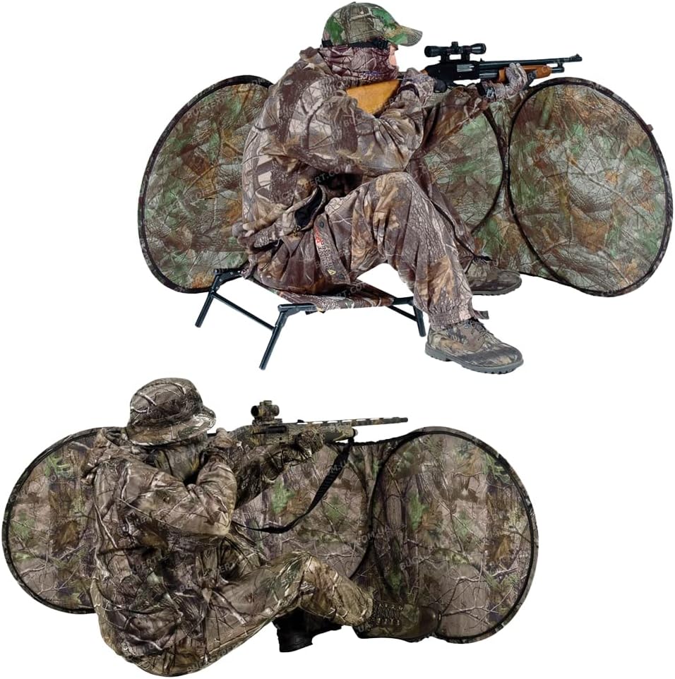 Ameristep Jakehouse Lightweight Durable 96" x 27" Compact Size 2-Person Capacity Portable Turkey Hunting Ground Blind - Mossy Oak Obsession