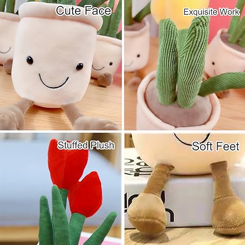 Miniatura 2 de Quioee 3 piezas de juguete de felpa suculenta con plantas en maceta juguetes de simulación suculentas decoración del hogar peluches suaves