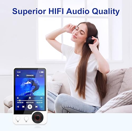 Miniatura 7 de Reproductor MP3 de 128 GB con Bluetooth 5.3 actualizado, reproductor de música portátil de alta fidelidad sin pérdidas, reproductor MP3 de pantalla