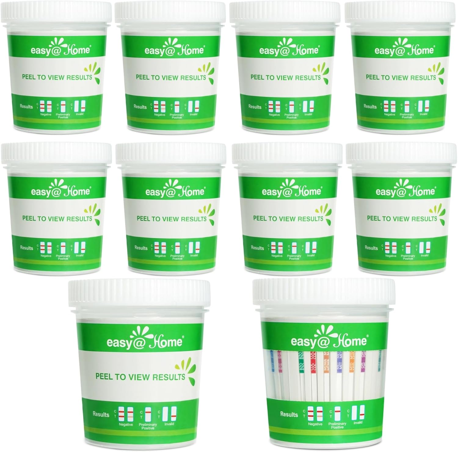 EasyHome Kit de prueba de orina de 14 paneles con 3 pruebas de adulteración - Multi Panel para uso doméstico - Resultados instantáneos en 5 minutos