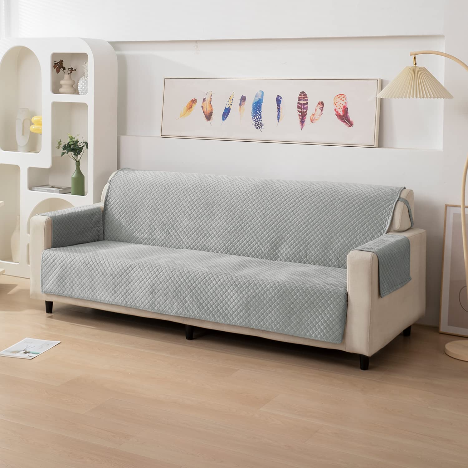 HOKIPO 4 Seater Quilted Velvet Sofa Cover Mat, 220x184 cm, Placid Blue (IN-602-BL) (B0BZ7W75G5) Amazon Price History, Amazon Price Tracker