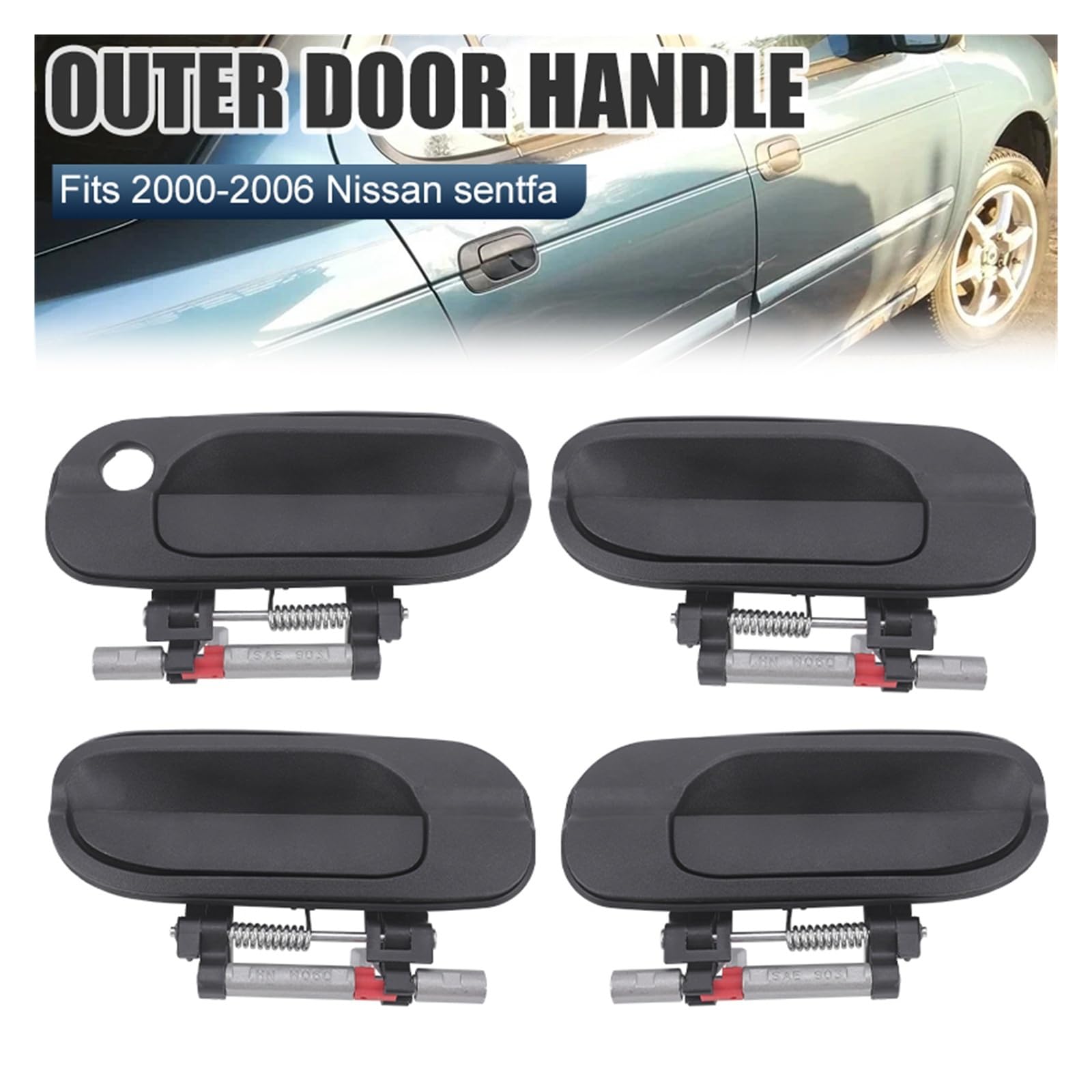 Pasuje do Nisan Sentra 2000 2001 2002 2003 2004 2005 2006 826076Z608 826066Z608 806076Z603 806066Z703 Auto klamka do drzwi zewnętrznych(2pcs Front LH RH)