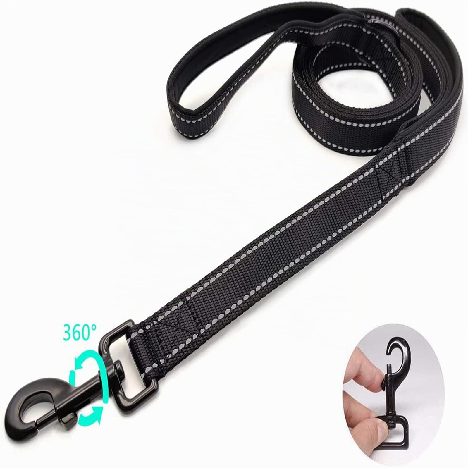 Laisse de Dressage à Double poignée de 1,5 mètre, contrôle de proximité, Laisse de sécurité pour Chiens de Grande et Moyenne Taille, Design réfléchissant