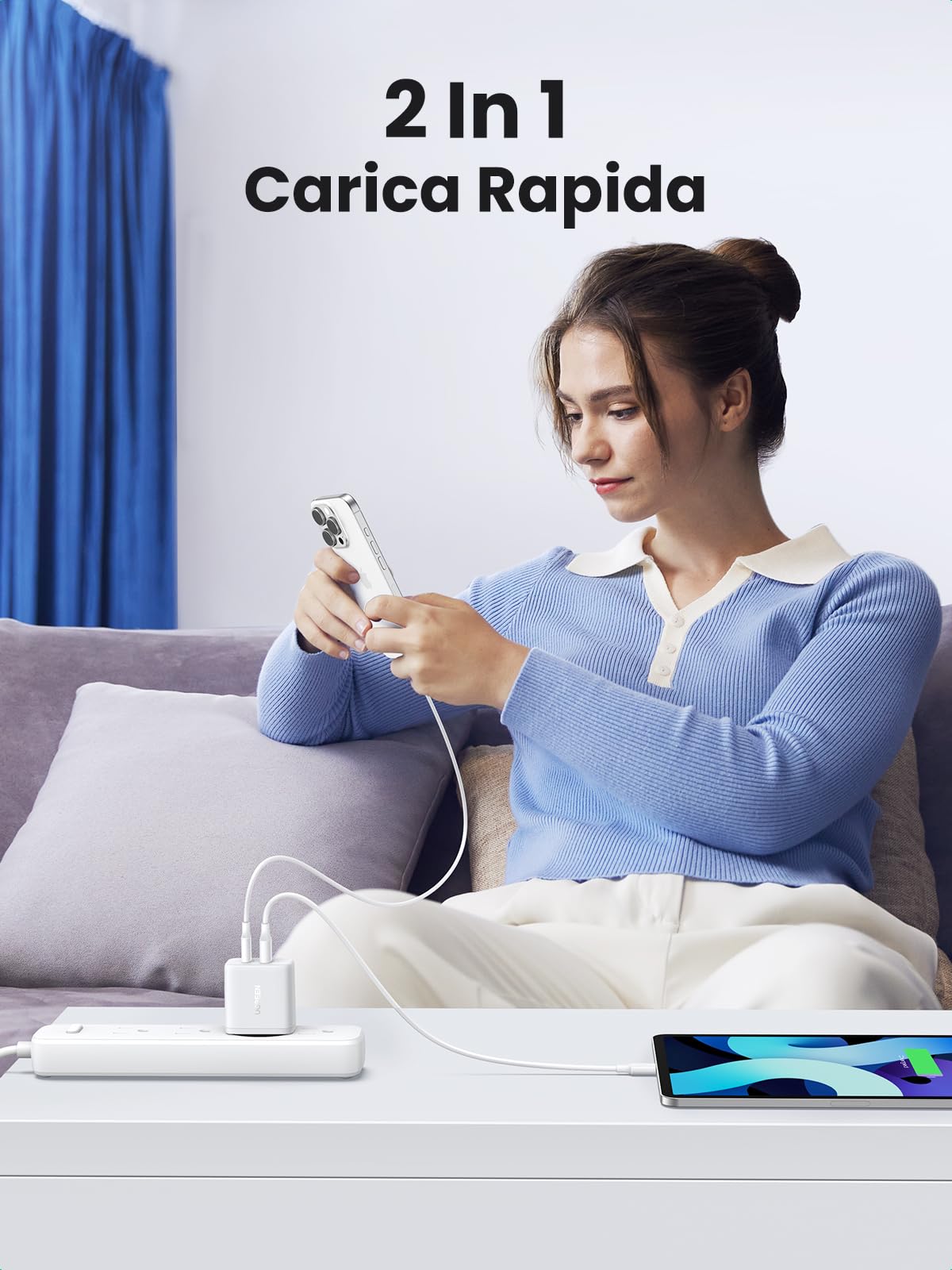 UGREEN 20W Caricatore USB C GaN 2-Pack, Caricabatteria Ricarica Rapida a 2 Porte Power Delivery per iPhone 16, 16 Pro, 16 Max, 15, 14, 13, 12, iPad, Galaxy S24, S23 Pixel 9 8 7 ecc