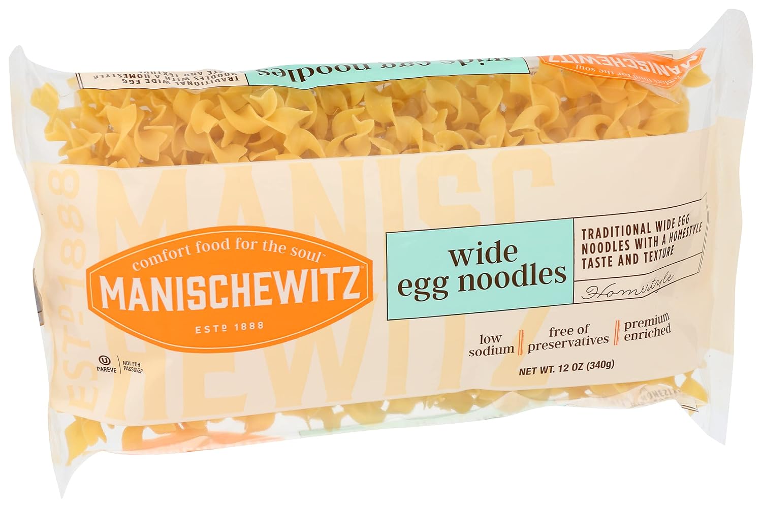 Manischewitz Wide Egg Noodles, 12 Oz