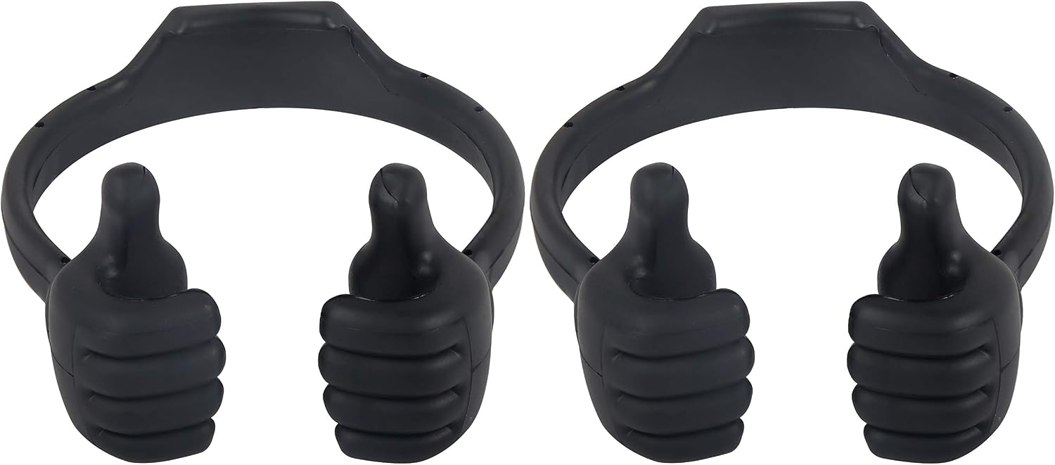 SKOLOO Thumbs Up Cell Phone Stand, Portable Desk Cell Phone Holder Mount, Smart Cellphone Tablet Holders, Unique Christmas Stocking Stuffers Holiday Fillers Gifts,Black