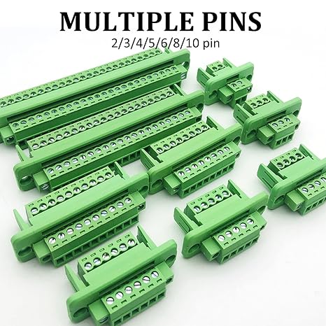 5 Set 6-Pin 3.81mm Pitch Screw Terminal Block Connector,Through-Wall Terminal Connectors - Phoenix Type - 8A, 300V, 16-28AWG