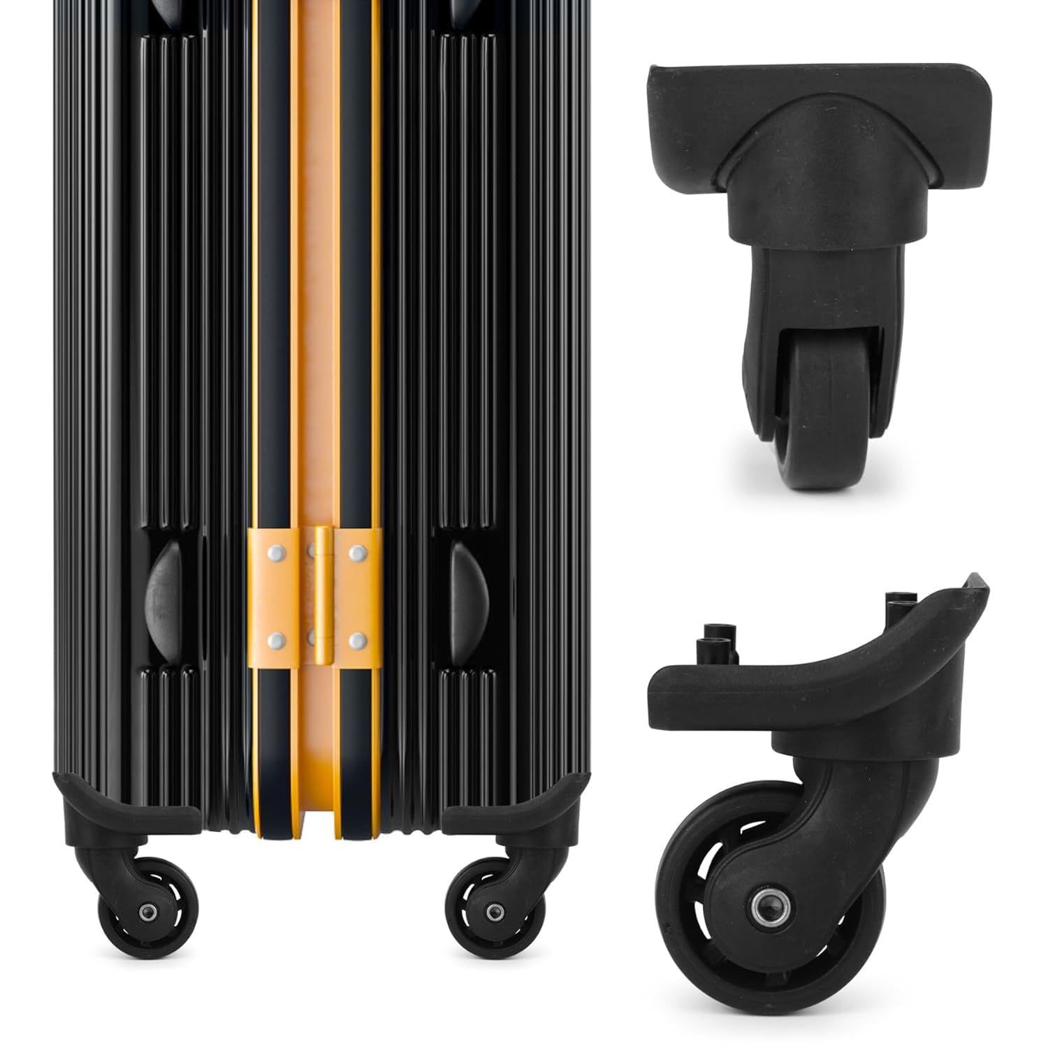 2 paires Roue de Remplacement Valise Paire de Roues de Rechange pour les Bagages Roulette Valise Remplacement avec 4 Trous de Vis(W149)