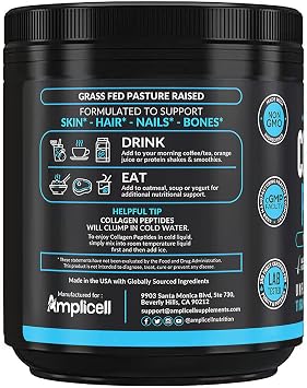 Collagen Peptides - 16 oz Hydrolyzed Collagen Powder - Type 1 & Type 3 Multi Collagen Protein Powder - Unflavored Collagen Peptides Powder - Collagen Protein Skin, Nails & Hair Supplement - 41 Servings