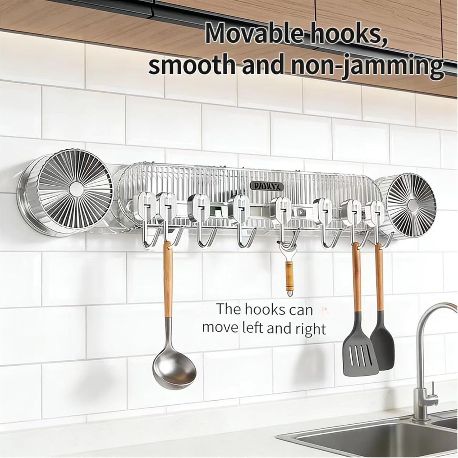 Durable Wall Mounted Inline Vacuum Hooks, No Hole Punching & Waterproof, Large Curved Hooks, Thick Rounded Corners Design for Kitchen Knife RackHeavy Duty, Removable and Reusable (B#2PCS)