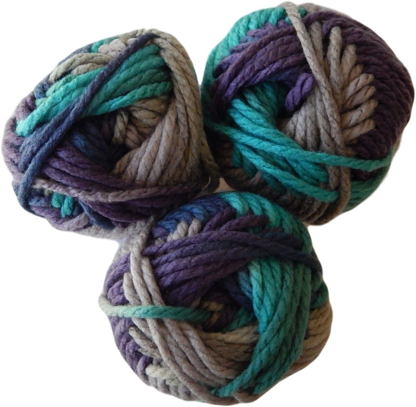 Bernat Softee Chunky Yarn Bundle Super Bulky Number 6, 3 Skeins (Shadow Ombre)