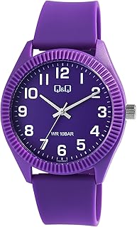 Q&Q ساعة للرجال بمينا اسود وسوار من الراتنج - V12A-005VY، رقمي تناظري