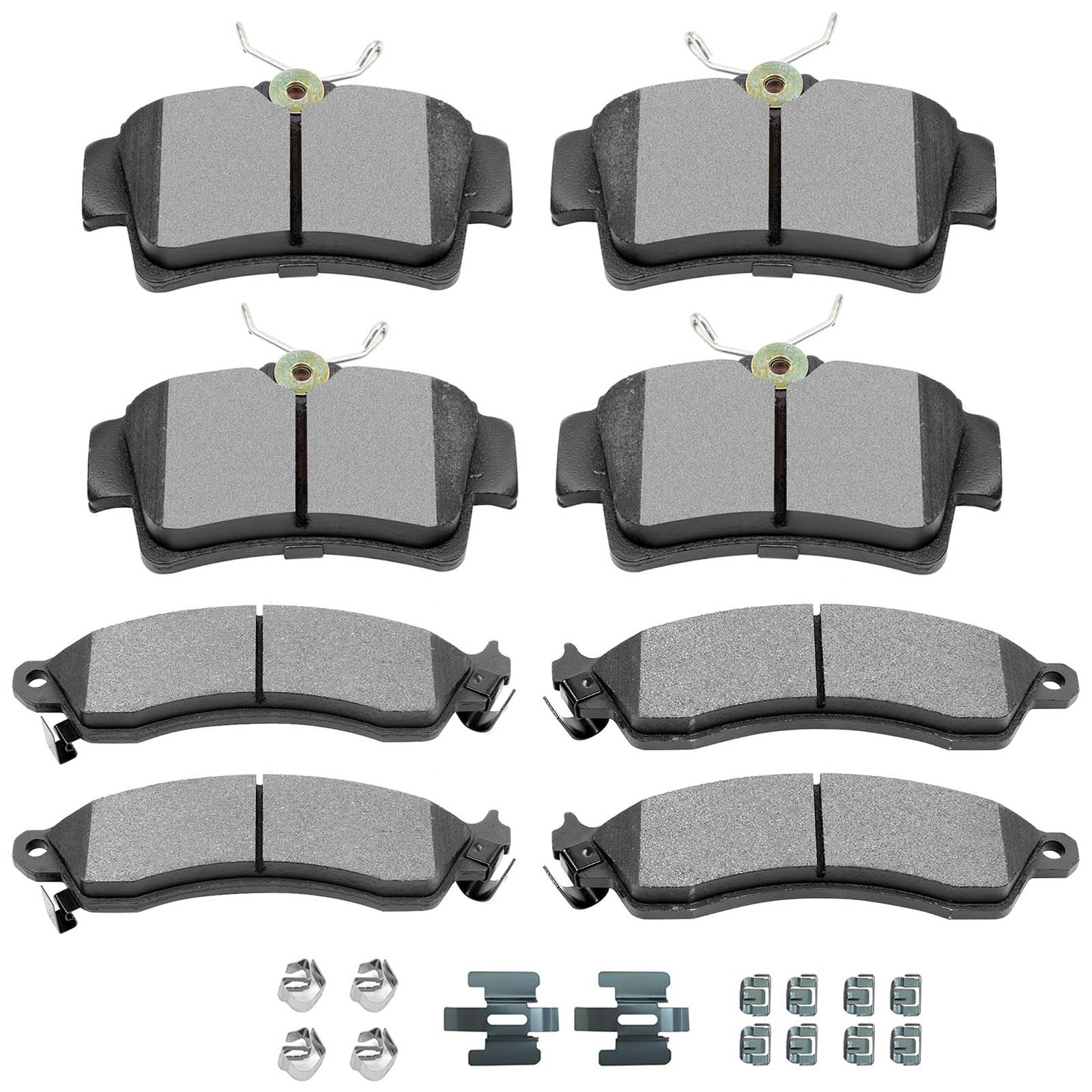 SCITOO D627 D412 8pcs Front Rear Semi-Metallic Brake Pads Sets
