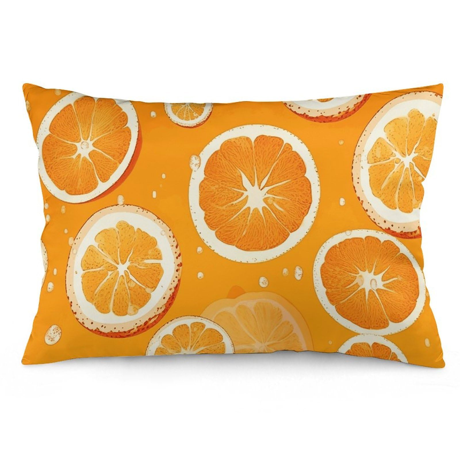 2 Pack Pillow Cases for Hair and Skin, Soft Breathable Pillow Case Covers with Hidden Zipper, Orange Slices Pillowcase 12 "x20 Pillow Covers for Sleeping Gift