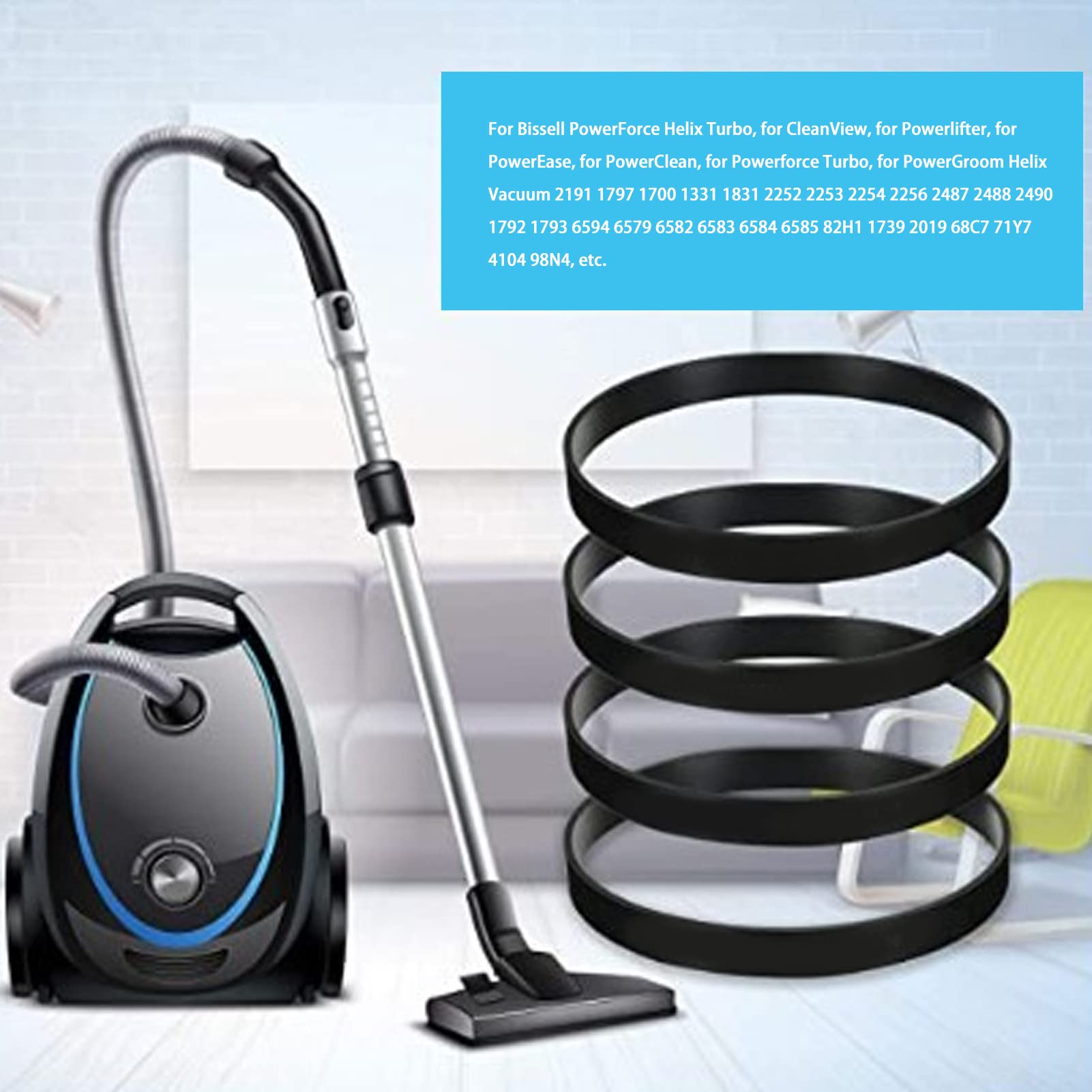 2 Cinghie Dentate Per Aspirapolvere VAX MACH AIR - HTD3M-201-6.5mm - Foto 3